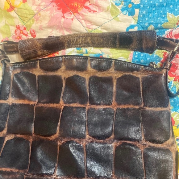 Dooney and Bourke black crocodile embossed hobo and wallet